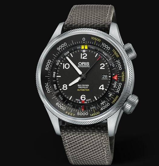 Oris Aviation Big Crown Propilot ALTIMETER WITH FEET SCALE 47mm Replica Watch 01 733 7705 4134-Set 5 23 17FC